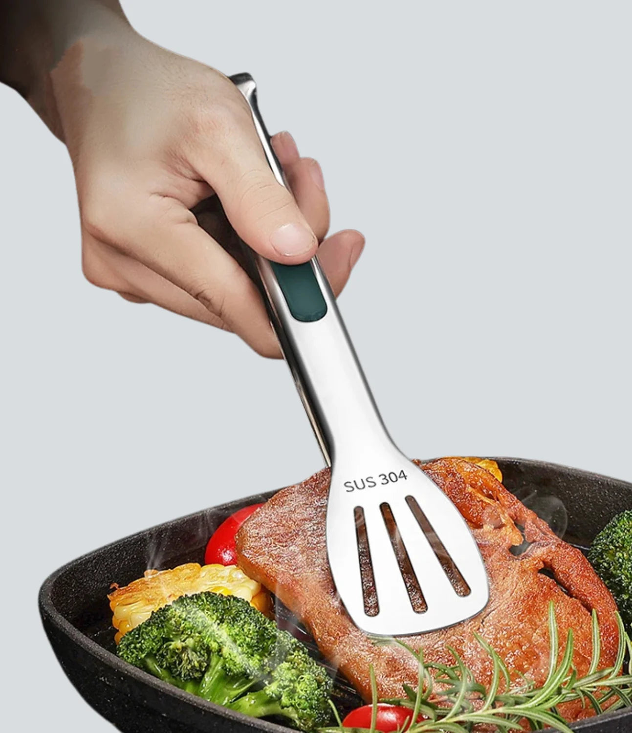 Non-Slip Stainless Steel Tongs
